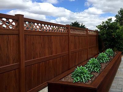 mocha walnut vinyl fence panel