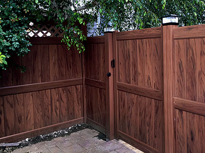 mocha walnut privacy fence