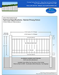 5' Tall vinyl privacy fence