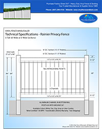 6' tall vinyl privacy fence