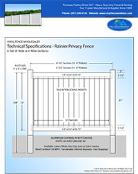 7' tall vinyl privacy fence