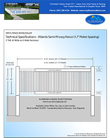 5' tall white pool fence panel