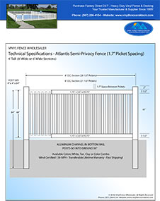 6' tall white pool fence panel