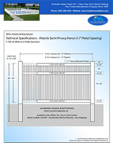 7' tall white pool fence panel