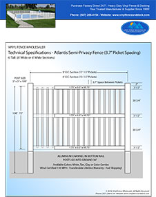 6' tall swimming pool fence panel