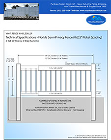 Orlando Pool fence panel 6' Tall