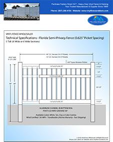 Orlando White Pool Fence 5' Tall