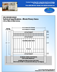 Illinois Vinyl Privacy Fence 5' Tall
