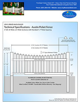 3' tall white privacy fence panel