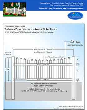 3' tall white privacy fence panel