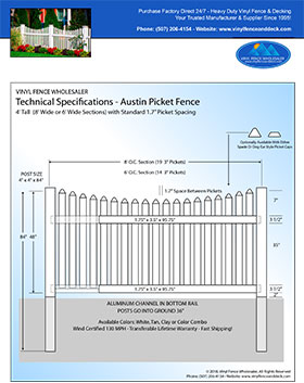 4' tall white privacy fence panel