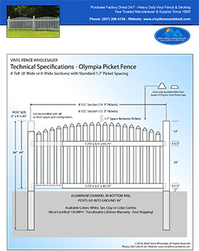 5' tall arched picket fence panel Olympia