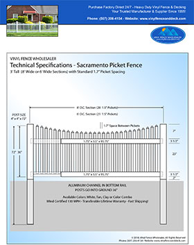 3' tall white privacy fence panel