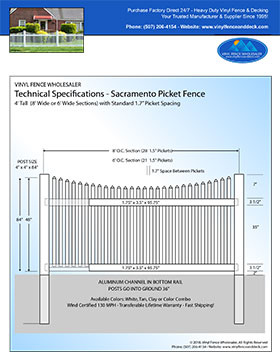 4' tall white privacy fence panel