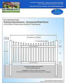 4' tall white privacy fence panel