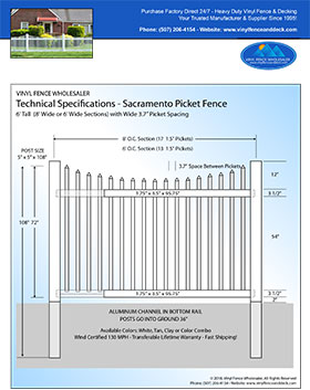 6' tall white privacy fence panel