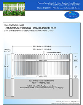 5' tall white privacy fence panel