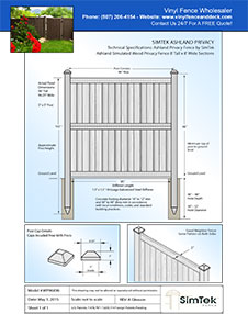 Ashland 8' Tall Privacy Fence Panel CAD