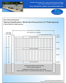 6' tall bel air semi privacy fence and swimming pool fence