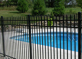 8' Tall Black Aluminum Fence