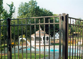 6 Foot Tall Gray Aluminum Fence