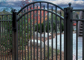 6 Foot Tall Black Aluminum walk gate