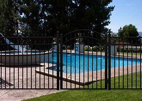 Black Aluminum Fence with Arched Gate