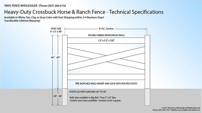 white vinyl crossbuck fence