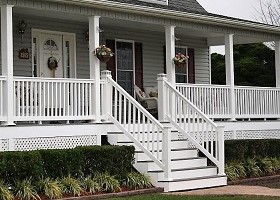 White PVC Railing and Vinyl Stair Rail