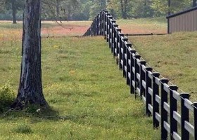 black vinyl horse fence