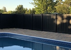 black vinyl privacy fence