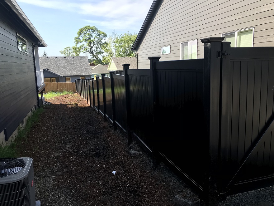 black vinyl fence