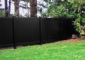 black privacy vinyl fence