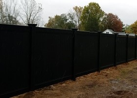 BLACK VINYL PRIVACY LATTICE TOP FENCE 6 FT X 6 FT Posts not included. -  Fence-Material