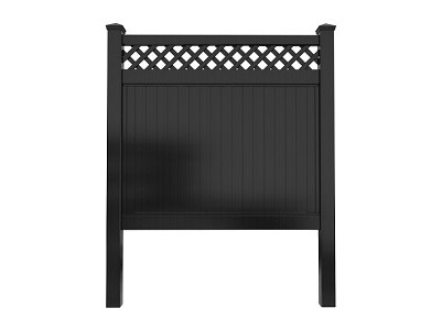 Black Privacy Fence Panel with lattice top