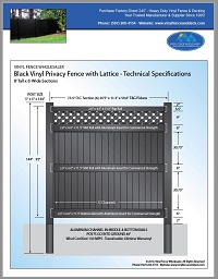 8' tall black privacy fence with lattice