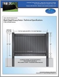 5' tall privacy fence black