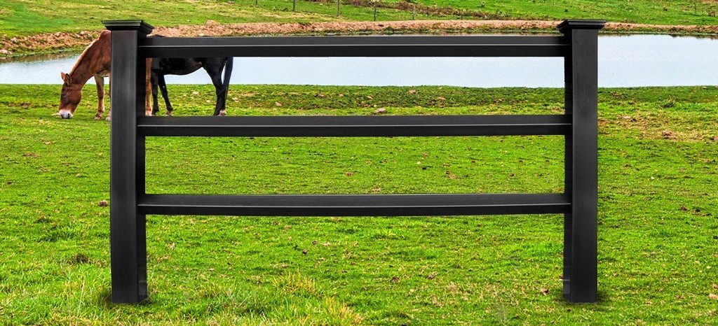 black diamond rail horse fence