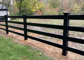 black vinylhorse fence