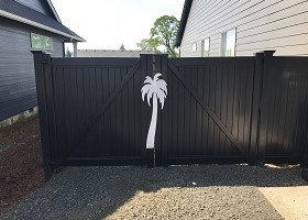 black privacy fence gate