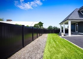 black vinyl privacy fence