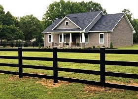 black vinyl horse fence