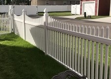 Sacramento white vinyl picket fence panel