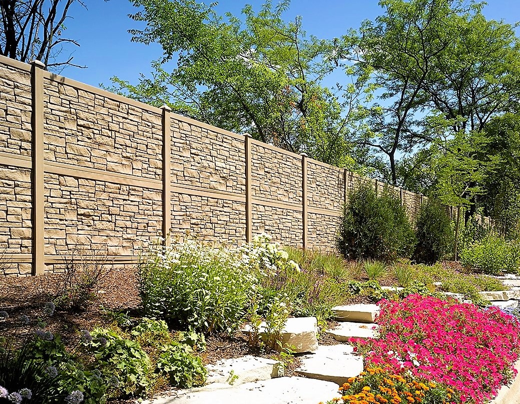 Brown Granite Eco Stone - Simulated Stone Fence