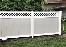 Gray privacy fence