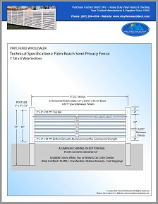 6' Tall Palm Beach horizontal fence panel