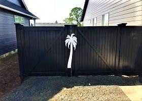 black privacy fence gate