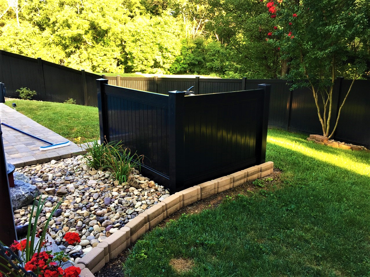 black privacy fence