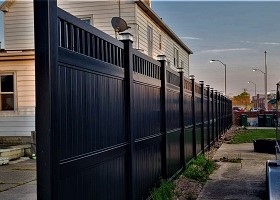 black privacy vinyl fence