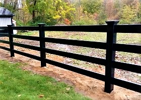 black vinylhorse fence